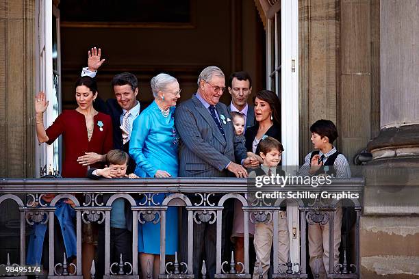 Princess Isabella of Denmark, Crown Princess Mary of Denmark, Crown Prince Frederik of Denmark, Prince Christian of Denmark, Queen Margrethe of...