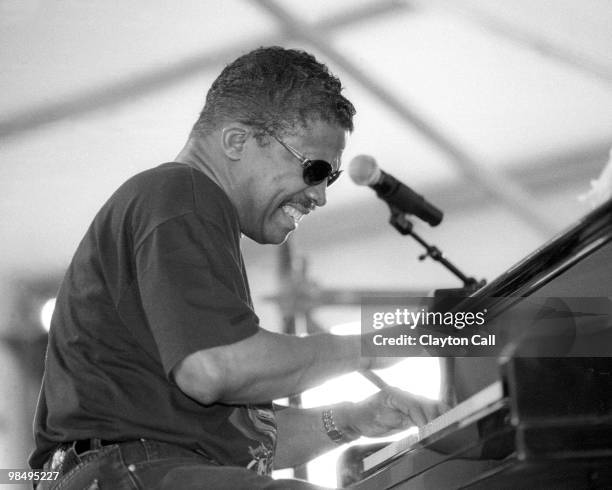 Herbie Hancock performing at the New Orleans Jazz & Heritage Festival on May 3, 1997.