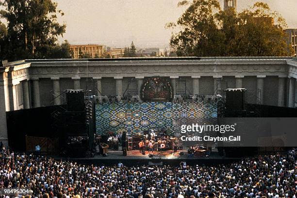 The Grateful Dead performing at the Greek Theater in Berkeley on May 14, 1983.
