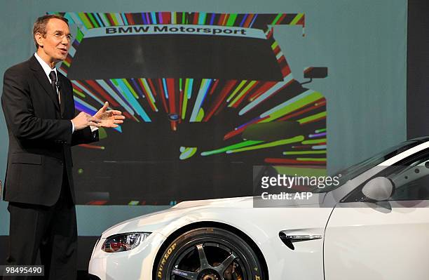 Artist Jeff Koons presents his preliminary design for BMW's 17th Art Car in New York on April 6, 2010. Koons will paint his creation on the...
