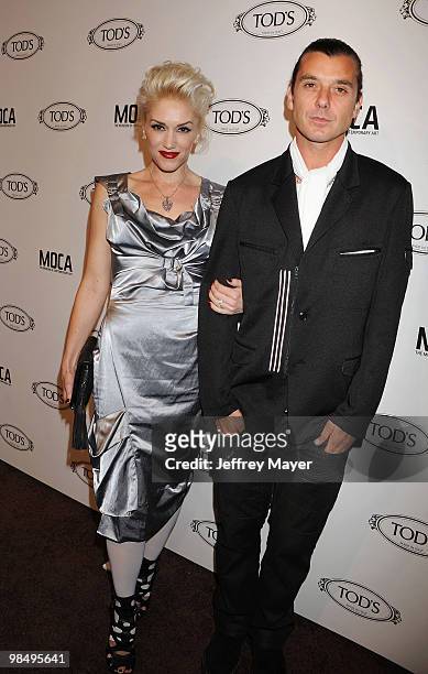 Musicians Gwen Stefani and Gavin Rossdale arrive at the Tod's Beverly Hills Reopening To Benefit MOCA at Tod's Boutique on April 15, 2010 in Beverly...