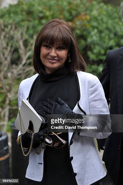 Stephanie Beacham Attending the Funeral of Christopher Cazanove on April 16, 2010 in London, England.