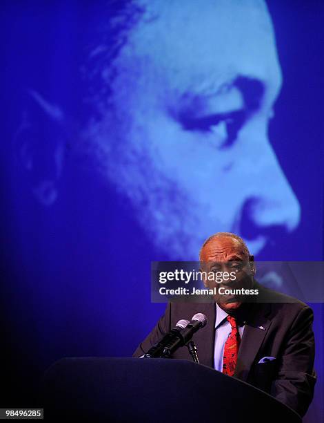 Comedian and social activist Bill Cosby speaks during the 12th annual Keepers Of The Dream Awards at the Sheraton New York Hotel & Towers on April...