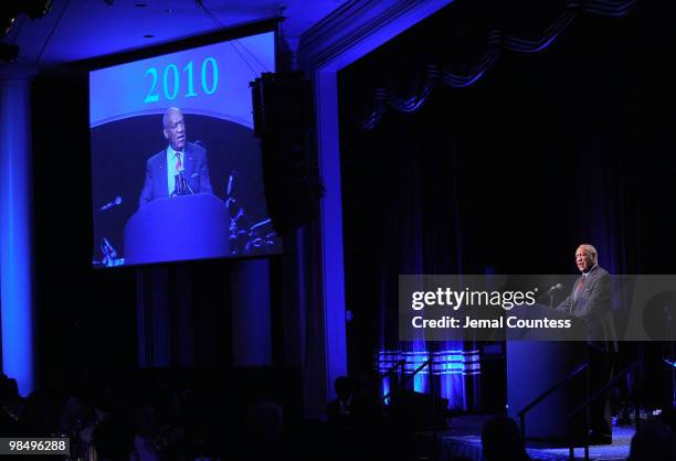 Comedian and social activist Bill Cosby speaks during the 12th annual Keepers Of The Dream Awards at the Sheraton New York Hotel & Towers on April...