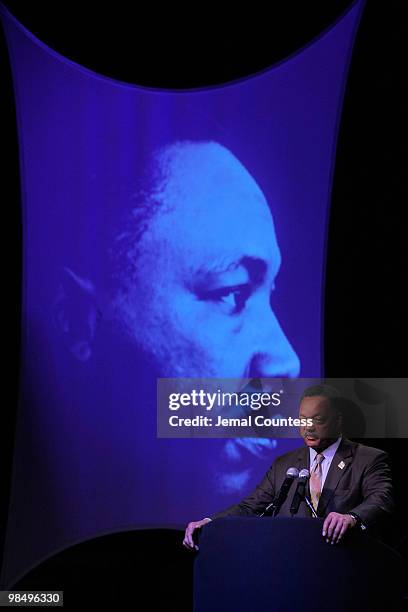 Social activist and Reverend Jesse Jackson speaks during the 12th annual Keepers Of The Dream Awards at the Sheraton New York Hotel & Towers on April...