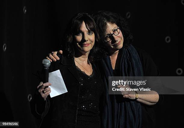 Filmmaker Bette Gordon and Renee Shafransky attend a panel after the special screening of "Variety" at the IFC Center on April 15, 2010 in New York...