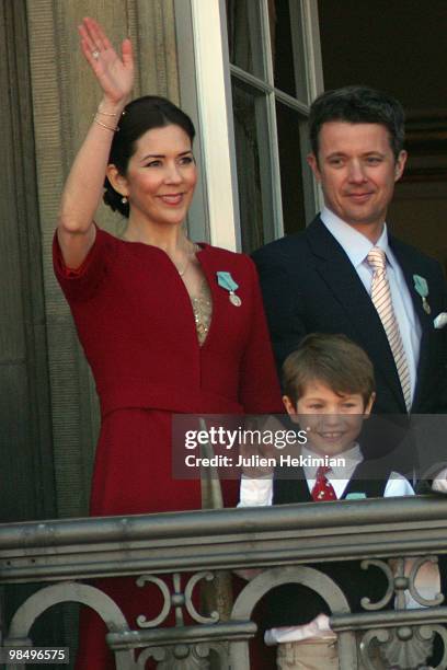 Crown Princess Mary of Denmark, Crown Prince Frederik of Denmark and Prince Felix attend Queen Margrethe's 70th Birthday Celebrations at Amaienborg...