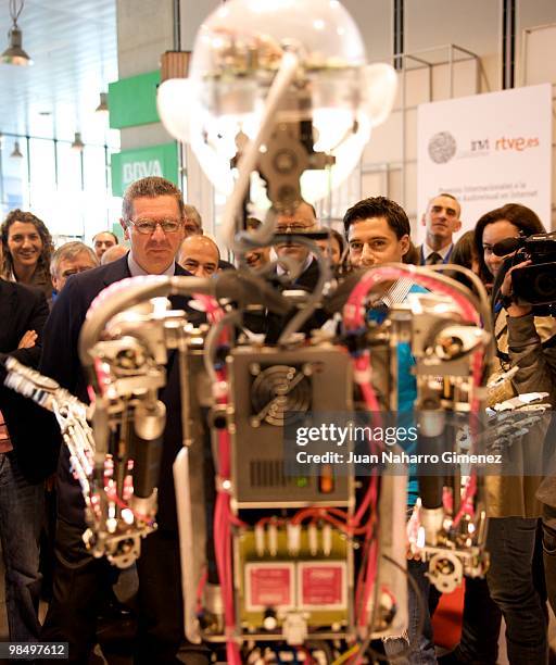 Mayor of Madrid Alberto Ruiz Gallardon attends at Campus Party on April 16, 2010 in Madrid, Spain. Some 800 young people from the EU are gathering...