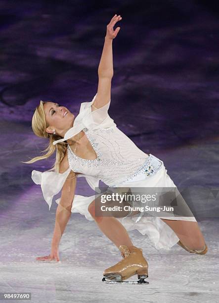 Shae-Lynn Bourne of Canada performs during Festa on Ice 2010 at Olympic gymnasium on April 16, 2010 in Seoul, South Korea.