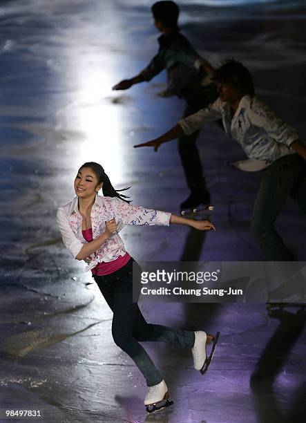 Yu-Na Kim of South Korea performs during Festa on Ice 2010 at Olympic gymnasium on April 16, 2010 in Seoul, South Korea.