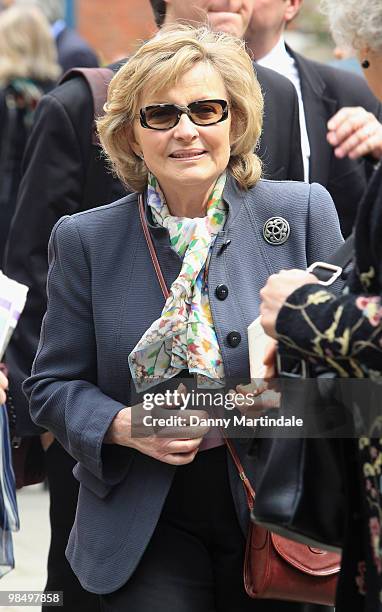 Hannah Gordon attends the funeral of Christopher Cazenove held at St Paul's Church in Covent Garden on April 16, 2010 in London, England.