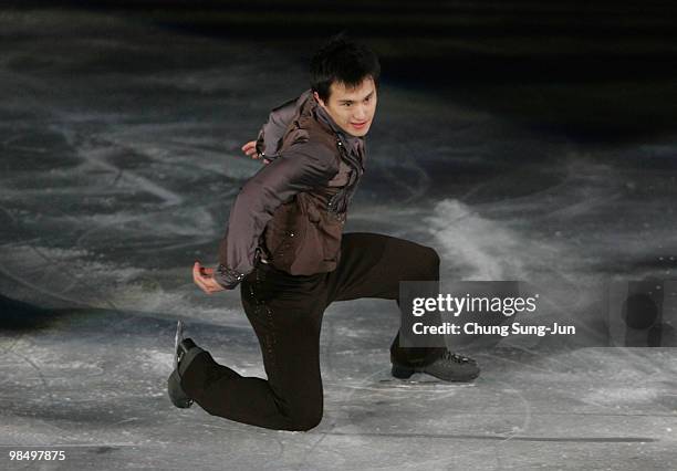 Patrick Chan of Canada performs during Festa on Ice 2010 at Olympic gymnasium on April 16, 2010 in Seoul, South Korea.