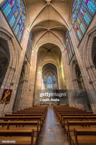 Basilica of Saint Urban of Troyes : interior of the classical Gothic building The nave.