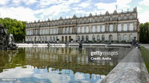 Herrenchiemsee , built by Ludwig II of Bavaria on Herreninsel, an island in the Chiemsee lake, is a replica of the Palace of Versailles.