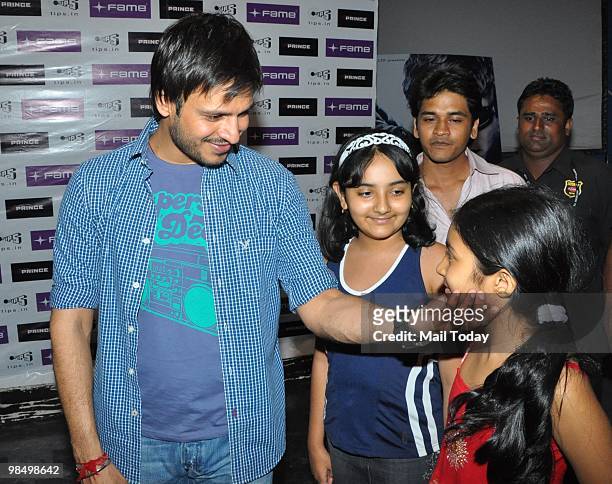 Vivek Oberoi meets his fans at a promotional event for his film Prince in Mumbai on April 14, 2010.
