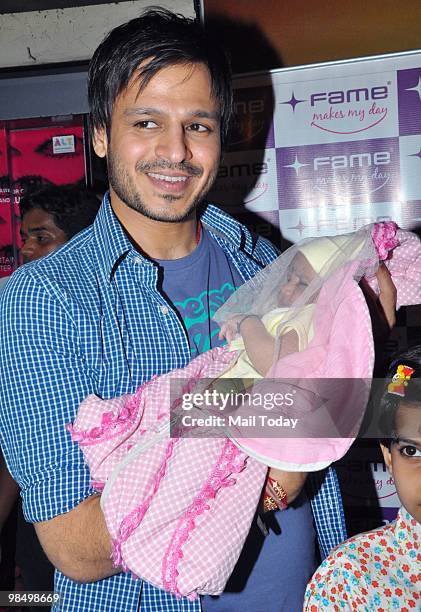 Vivek Oberoi meets his fans at a promotional event for his film Prince in Mumbai on April 14, 2010.