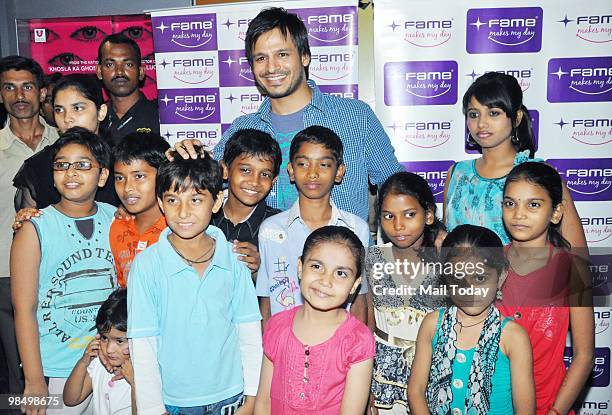 Vivek Oberoi meets his fans at a promotional event for his film Prince in Mumbai on April 14, 2010.