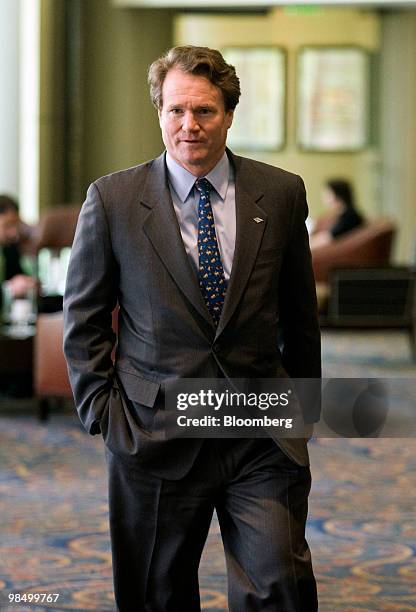 Brian T. Moynihan, chief executive officer of Bank of America Corp., arrives to speak at the Credit Markets Symposium in Charlotte, North Carolina,...