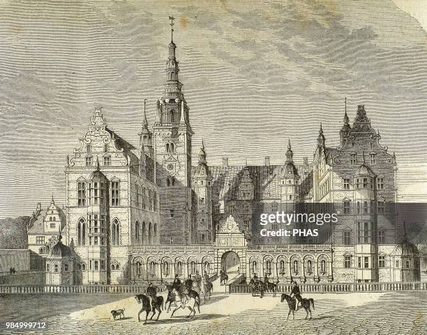 Denmark. Copenhagen. Frederiksborg Castle, a palatial complex in Hillerod. It was built as a royal residence for King Christian IV of Denmark-Norway...