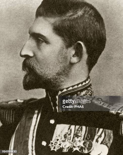 Ferdinand I , nicknamed "the Unifier". King of Romania from 1914-1927. Portrait. Photography.