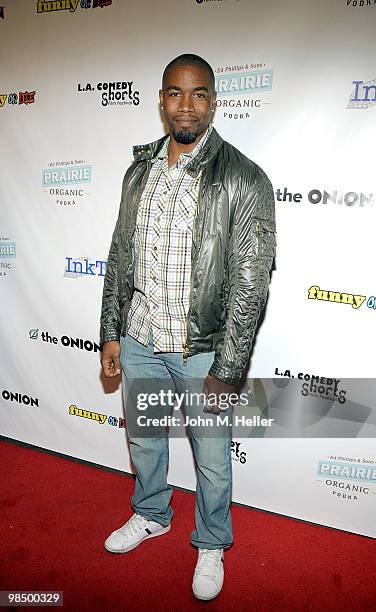 Actor Michael Jai White attends the L.A. Comedy Shorts Film Festival at the Downtown Independent Theater on April 15, 2010 in Los Angeles, California.