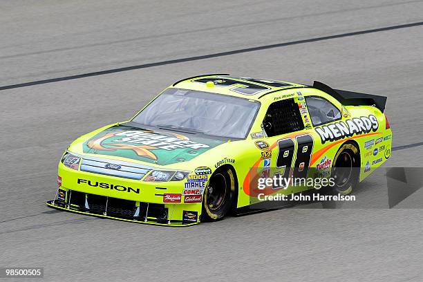 Paul Menard, driver of the Quaker State/Menards Ford, drives on track during practice for the NASCAR Sprint Cup Series Samsung Mobile 500 at Texas...