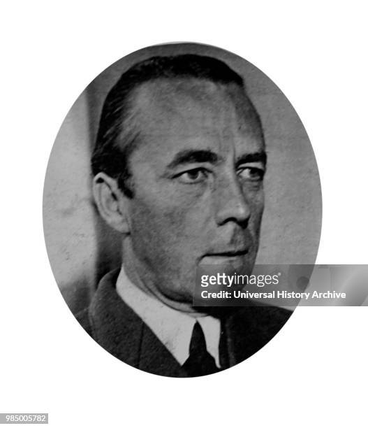 Photographic portrait of Folke Bernadotte, Count of Wisborg a Swedish diplomat and nobleman who negotiated the release of over 30,000 German...