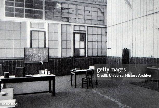 Photograph of the office of Pierre Curie a French physicist, a pioneer in crystallography, magnetism, piezoelectricity and radioactivity. Pierre was...