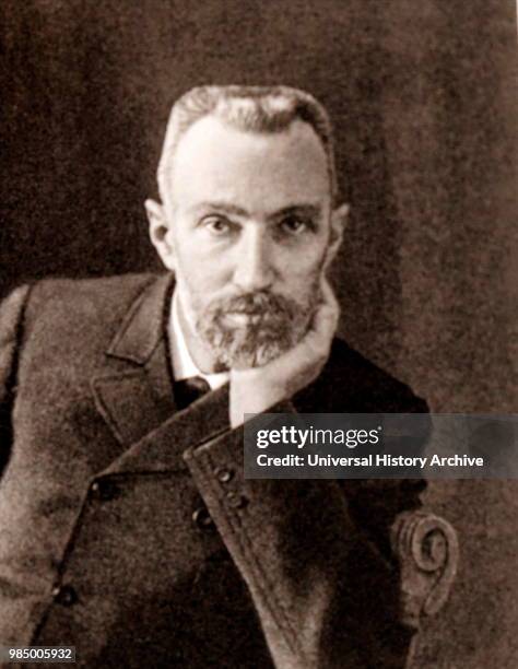 Photograph of Pierre Curie a French physicist, a pioneer in crystallography, magnetism, piezoelectricity and radioactivity. Pierre was also the...