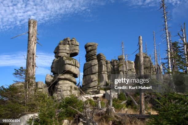 gesteinsformation auf dem dreisesselberg (geological formation) - auf dem land foto e immagini stock