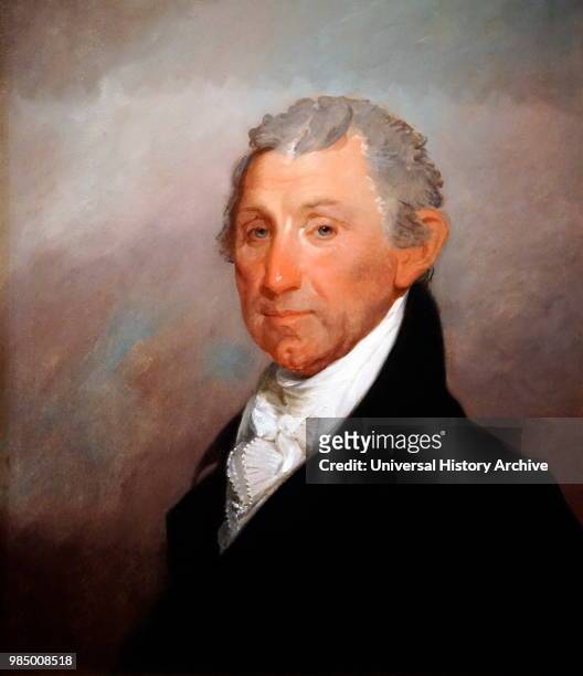 Portrait of James Monroe an American statesman and 5th President of the United States. Painted by Gilbert Stuart an American painter. Dated 19th...