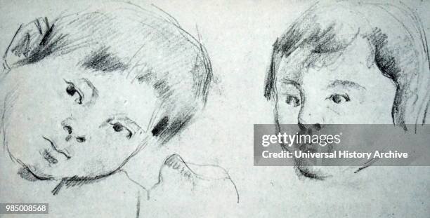 Two studies of the artist's son' by Paul Cezanne a French Post-Impressionist painter. Dated 20th Century.