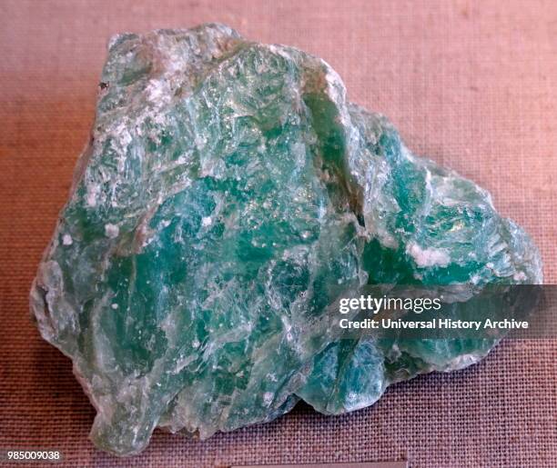 Sample of Amazonite a green variety of microcline feldspar. Dated 20th Century.