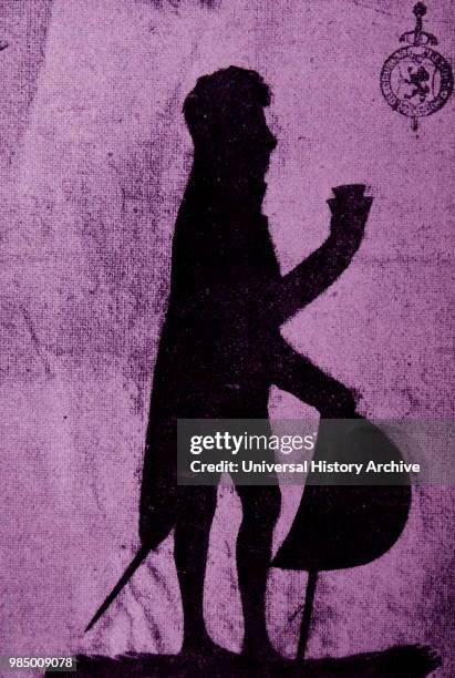 Silhouette of Francisco de Palafox y Cardona a Spanish nobleman and military officer. Dated 17th Century.