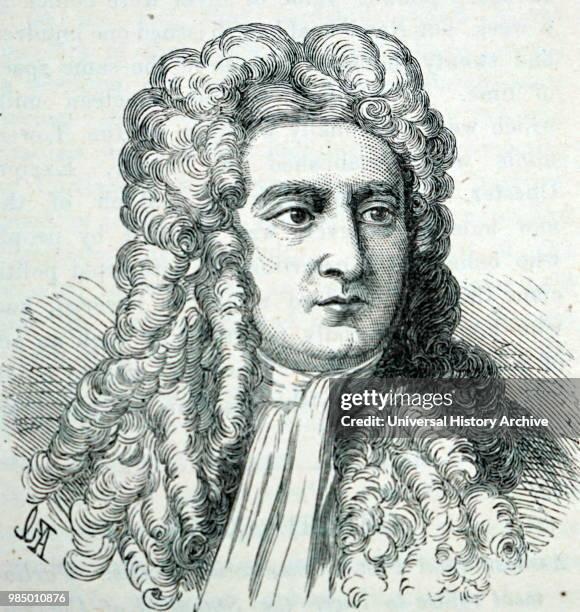 Mathmatian 143 Sir Isaac Newton English Mathematician And Physicist 1727 Stock ...