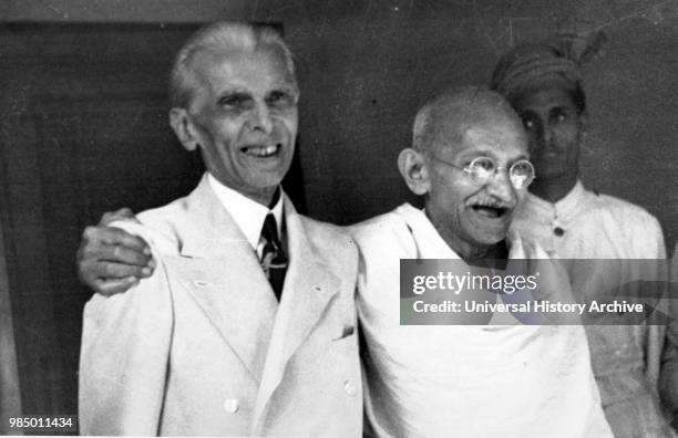 Muhammad Ali Jinnah lawyer, politician, and the founder of Pakistan with Mahatma Gandhi in 1946. Jinnah served as leader of the All-India Muslim...