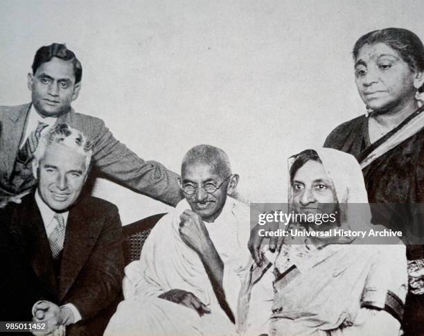 Mahatma Gandhi with Charlie Chaplin the film actor and Sarojini Naidu in London 1931 Mohandas Gandhi was the preeminent leader of the Indian...