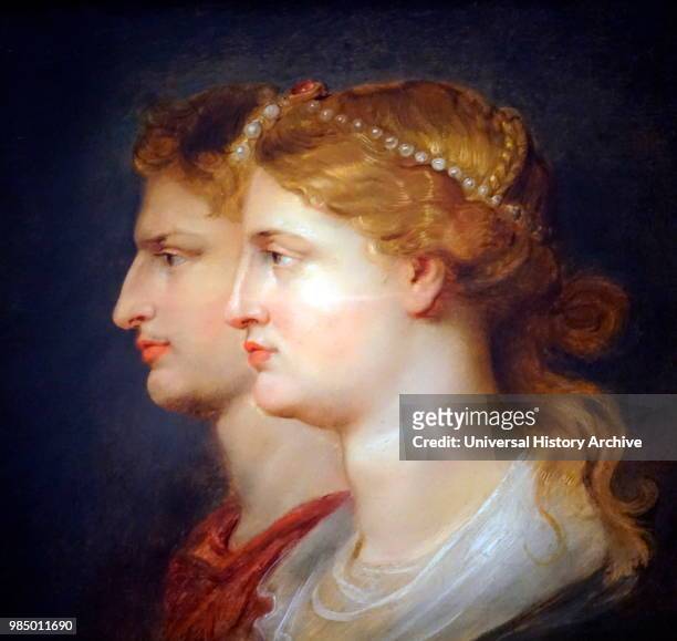 Painting titled 'Agrippina and Germanicus' by Sir Peter Paul Rubens a Flemish/Netherlandish draughtsman and painter. Dated 17th Century.