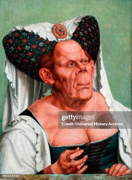 Painting titled 'An Old Woman ' by Quentin Matsys a Flemish painter and founder of the Antwerp School. Dated 16th Century.