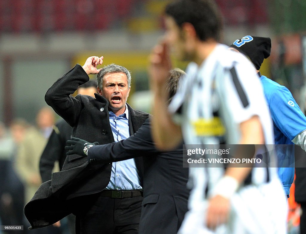 Inter Milan's Portuguese coach Jose Mour