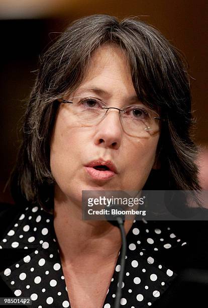 Sheila Bair, chairwoman of the Federal Deposit Insurance Corporation , speaks during a Permanent Investigations Subcommittee hearing on Wall Street...