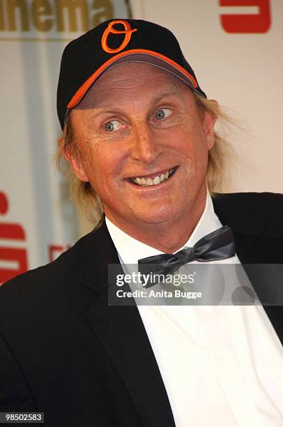 Comedian Otto Waalkes arrives to the Jupiter Award ceremony at the 'Puro Sky Lounge' on April 16, 2010 in Berlin, Germany.