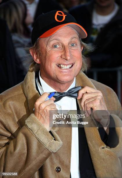 Comedian Otto Waalkes arrives to the Jupiter Award ceremony at the 'Puro Sky Lounge' on April 16, 2010 in Berlin, Germany.