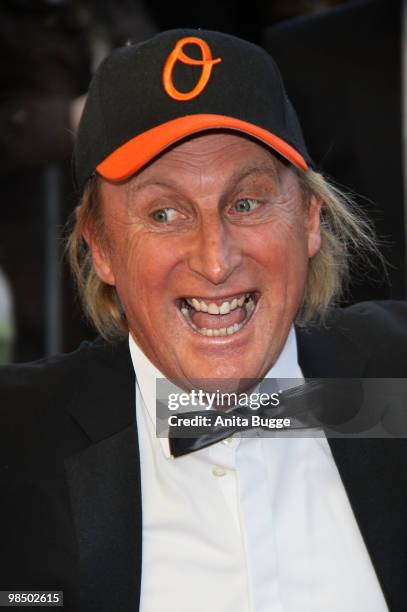Comedian Otto Waalkes arrives to the Jupiter Award ceremony at the 'Puro Sky Lounge' on April 16, 2010 in Berlin, Germany.