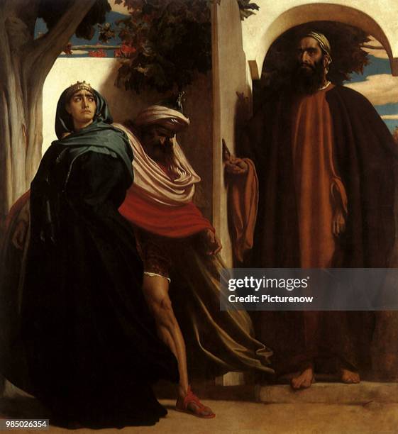 Jezebel, Ahab and Elijah, Leighton, Frederic.