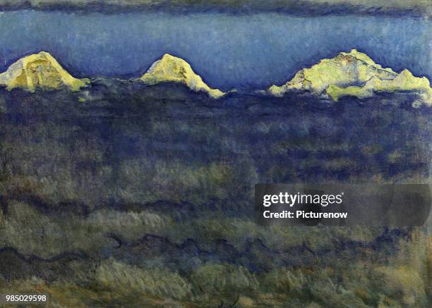 Three Mountains and Mist, Hodler, Ferdinand.