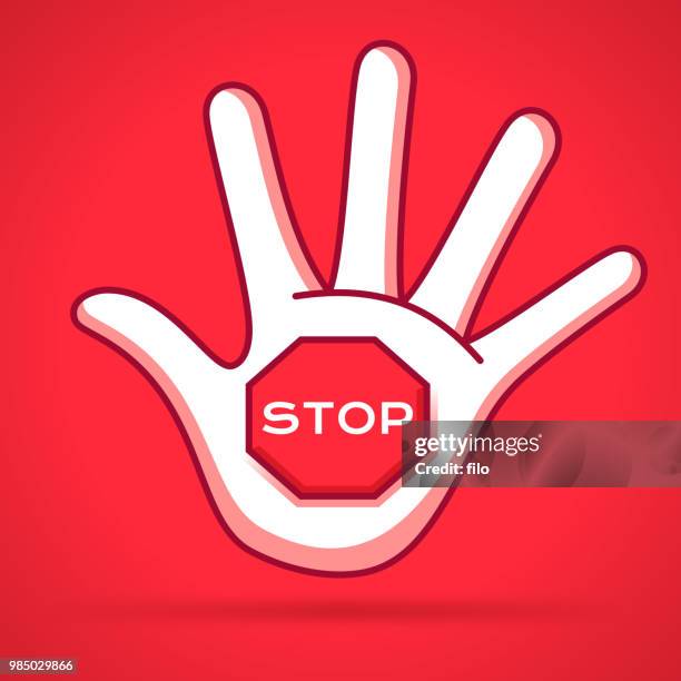 Stop Hand Icon Outline - Fotografias e Filmes do Acervo - Getty Images