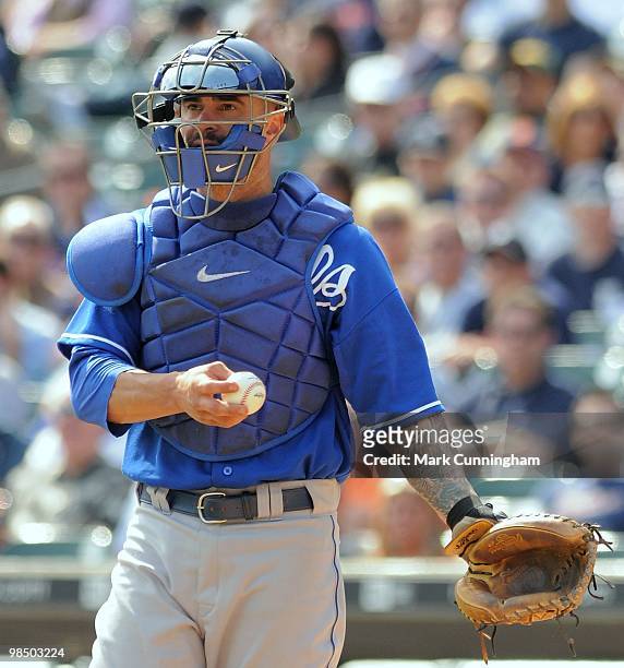 Jason Kendall of the Kansas City Royals looks on against the Detroit Tigers during the game at Comerica Park on April 14, 2010 in Detroit, Michigan....