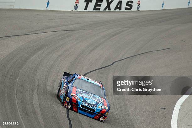 Johnny Sauter, driver of the Wave Energy Drink Chevrolet, drives on track during practice for the NASCAR Sprint Cup Series Samsung Mobile 500 at...