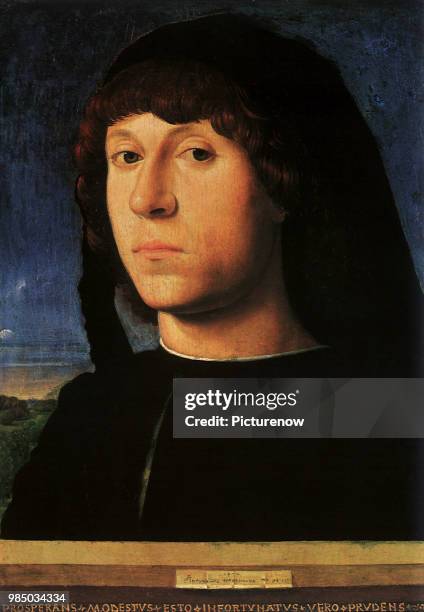 Young Man in Hood, Messina, Antonello da.